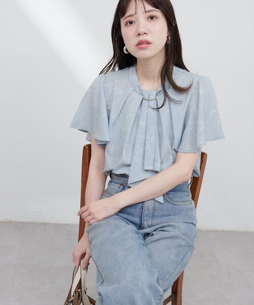 「natural couture」 半袖ブラウス FREE ブルー レディース_画像8