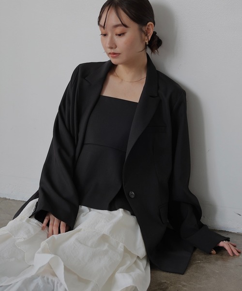 Freesia ジャケット テーラードジャケット ミドル丈テーラード