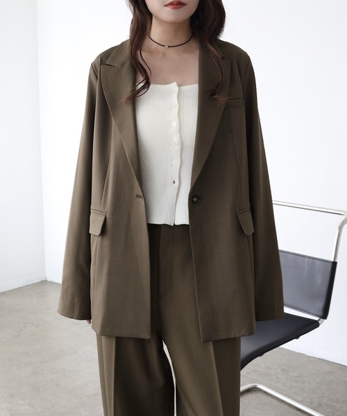 Freesia ジャケット テーラードジャケット ミドル丈テーラード