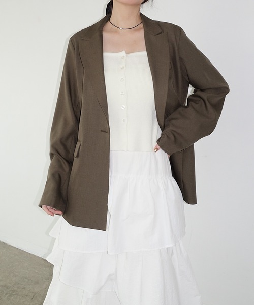 Freesia ジャケット テーラードジャケット ミドル丈テーラード