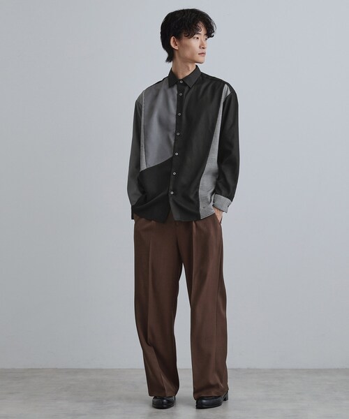 tk.TAKEO KIKUCHI シャツ グレンチェック切替シャツ メンズ レディース