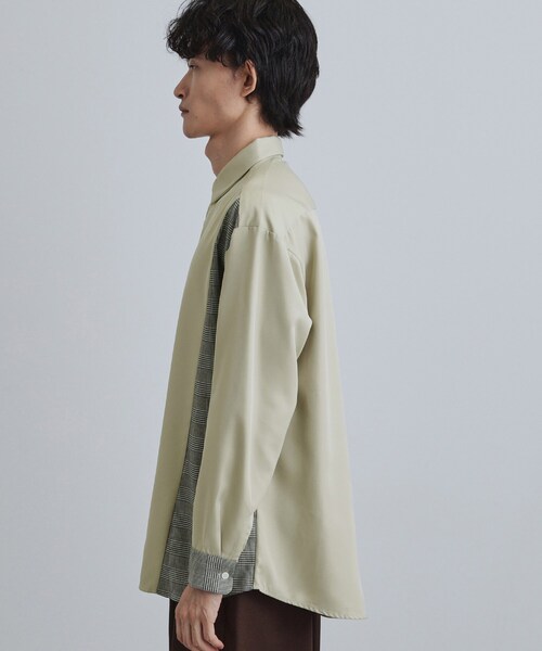 tk.TAKEO KIKUCHI シャツ グレンチェック切替シャツ メンズ レディース