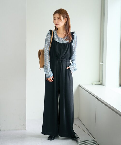 カスタネ　フリルサロペット　サイズ1 ブラック カスタネ フリルサロペット サイズ1 ブラック カスタネフリル