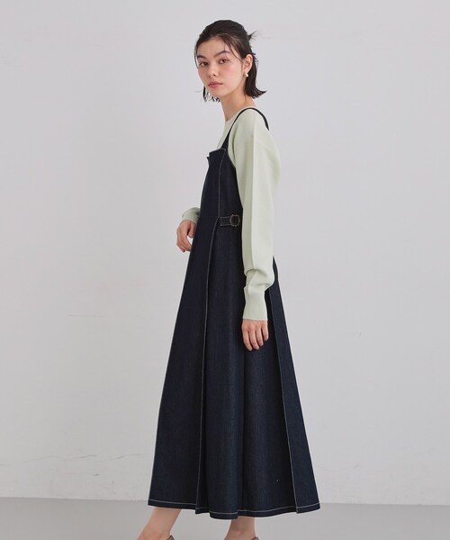 THE SHOP TK ワンピース シーズンレスで着られる デニムステッチ