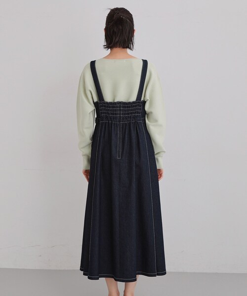 THE SHOP TK ワンピース シーズンレスで着られる デニムステッチ