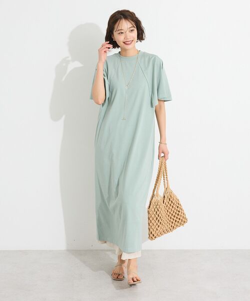 「CRAFT STANDARD BOUTIQUE」 半袖ワンピース FREE ブラウン レディース_画像3