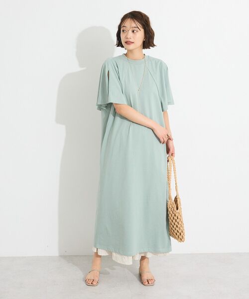 「CRAFT STANDARD BOUTIQUE」 半袖ワンピース FREE ブラウン レディース_画像4