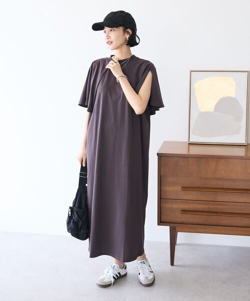 「CRAFT STANDARD BOUTIQUE」 半袖ワンピース FREE ブラウン レディース_画像7