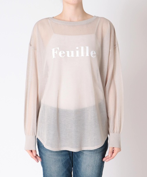 「Jines」 長袖ニット 38 ベージュ レディース_画像2