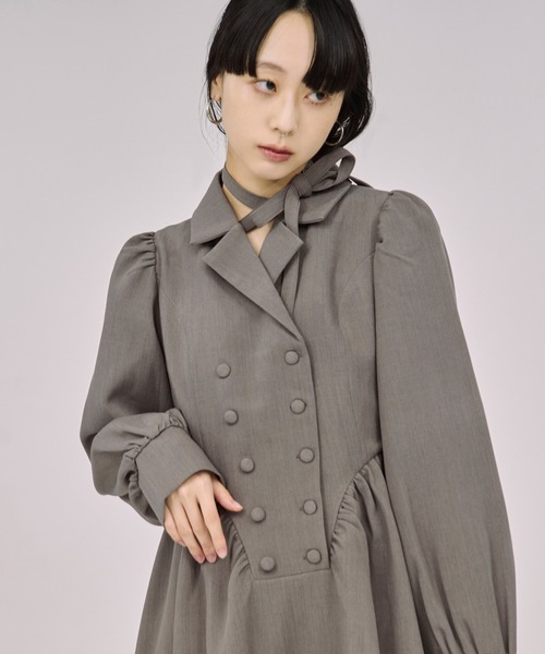 Ezick ワンピース 2way code neck トレンチデザインワンピース