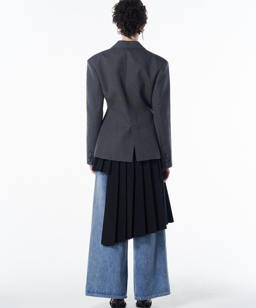 ジャケット テーラードジャケット WAIST CONSCIOUS PAT IN JACKET/ウエストコンシャスパットインジャケット レディースの画像