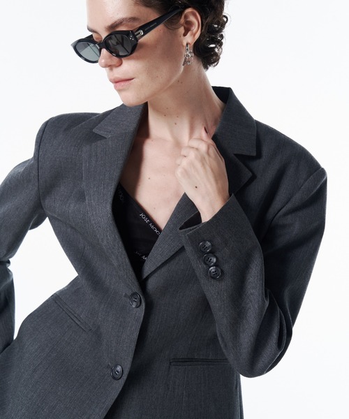 ジャケット テーラードジャケット WAIST CONSCIOUS PAT IN JACKET/ウエストコンシャスパットインジャケット レディースの画像