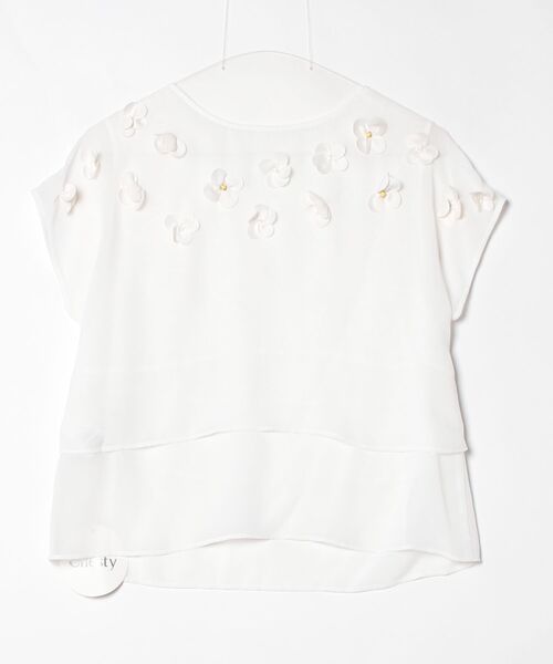 「Chesty」 刺繍半袖ブラウス 0 ホワイト レディース_画像2