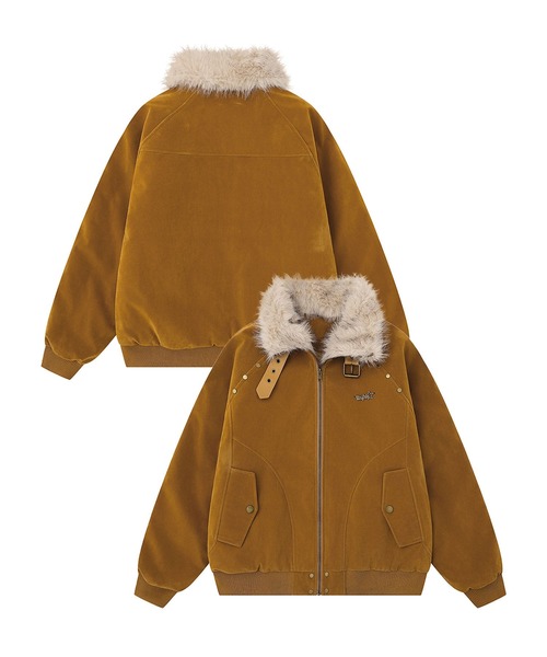 ブルゾン アウター フェイクムートンジップアップジャケット メンズ