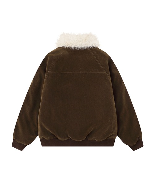ブルゾン アウター フェイクムートンジップアップジャケット (AW
