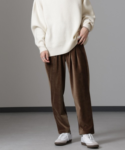 美品 ナノユニバース コーデュロイ セットアップ ブラウン L TECUNE