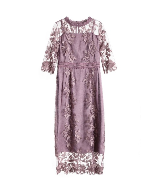 「DRESS PLUS」 7分袖ワンピース S ブラック レディース_画像2