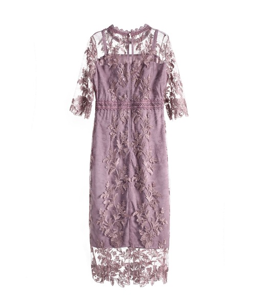 「DRESS PLUS」 7分袖ワンピース S ブラック レディース_画像3