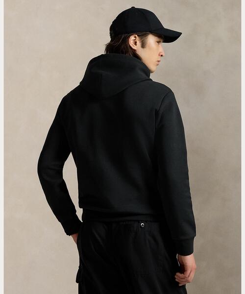 ポロラルフローレン　パーカー　フード　黒　白ロゴ POLO RALPH LAUREN（ポロ・ラルフローレン） パーカー ロゴ ダブル
