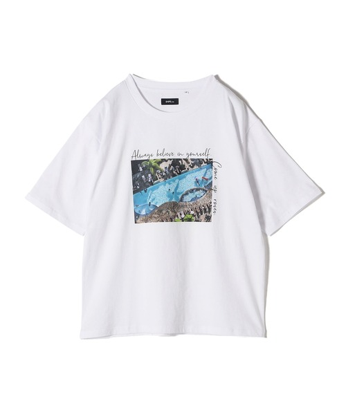 「SHIPS.me」 半袖カットソー X-LARGE ホワイト×ブルー レディース_画像9