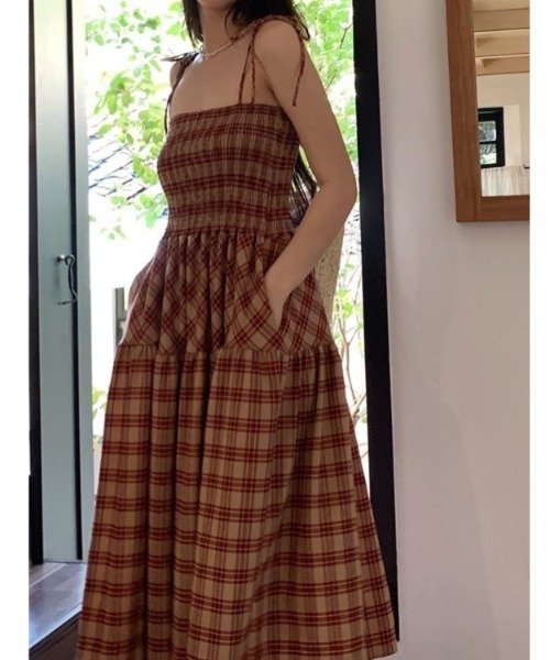 「LADY LIKE」 キャミソールワンピース M レッド レディース_画像7