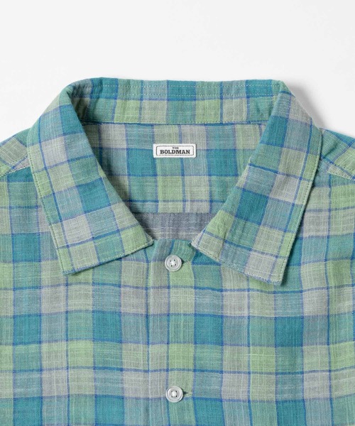 THE BOLDMAN シャツ 半袖 Madras Check Shirts / マドラスチェック半袖