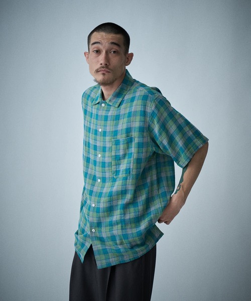THE BOLDMAN シャツ 半袖 Madras Check Shirts / マドラスチェック半袖
