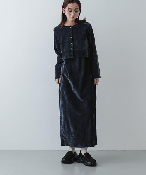 SENSE OF PLACE by URBAN RESEARCH ワンピース 2Pベロアアンサンブル 