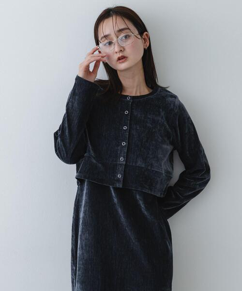 SENSE OF PLACE by URBAN RESEARCH ワンピース 2Pベロアアンサンブル
