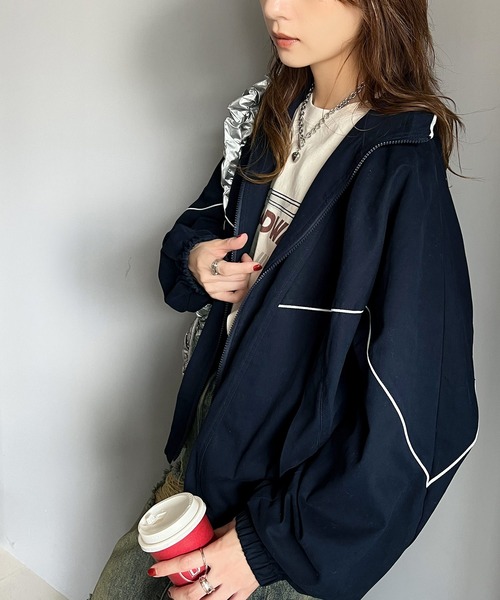「Java」 ブルゾン LARGE ネイビー レディース_画像6