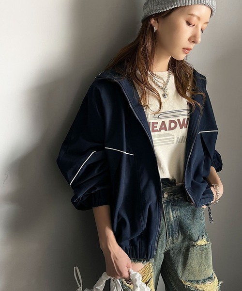 「Java」 ブルゾン LARGE ネイビー レディース_画像7