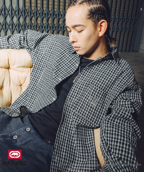 ecko unltd. シャツ ECKO UNLTD./別注ワンポイントワッシャーチェック