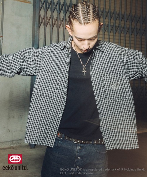 ecko unltd. シャツ ECKO UNLTD./別注ワンポイントワッシャーチェック