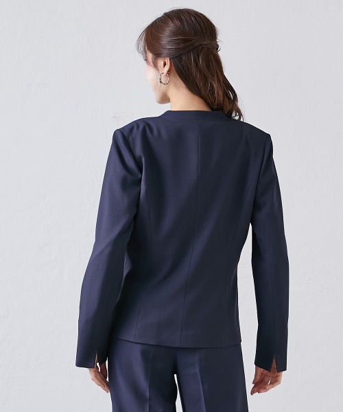 「7days Life Styling」 ノーカラージャケット L ライトベージュ レディース_画像3