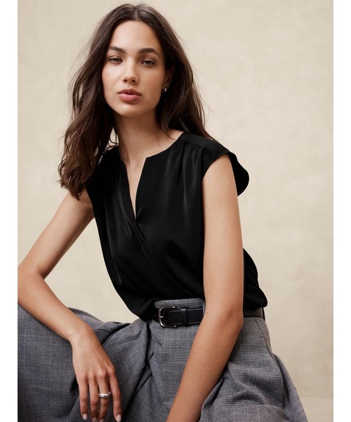 「BANANA REPUBLIC FACTORY STORE」 ノースリーブブラウス X-SMALL ブラック系その他 レディース_画像4