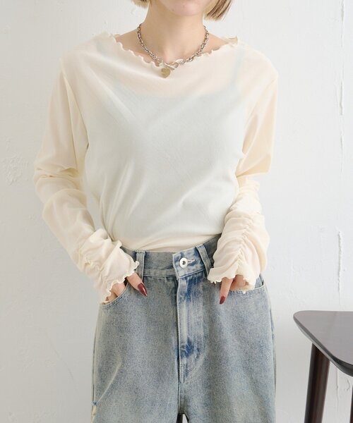 「w closet」 長袖カットソー FREE ブラック レディース_画像3