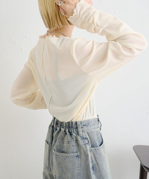 「w closet」 長袖カットソー FREE ブラック レディース_画像5