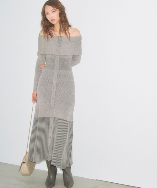 SNIDEL（スナイデル） ニットワンピース ONE SIZE レッド レディース