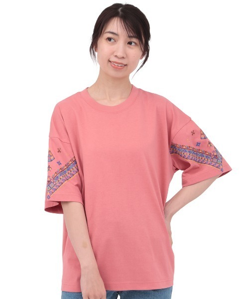 チチカカ（TITICACA） tシャツ 半袖 バンダナスリーブ刺繍Tシャツ