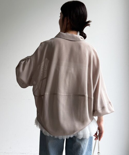 DouDou（ドゥドゥ） ブラウス シャツ メッシュシャツ レディース