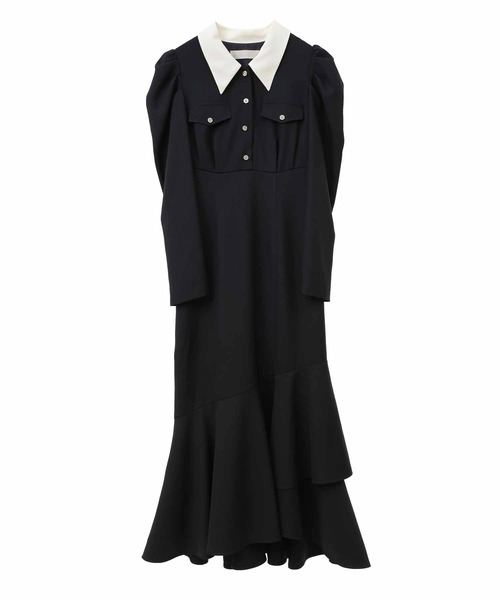 「31 Sons de mode」 長袖ワンピース 36 カーキ レディース_画像8
