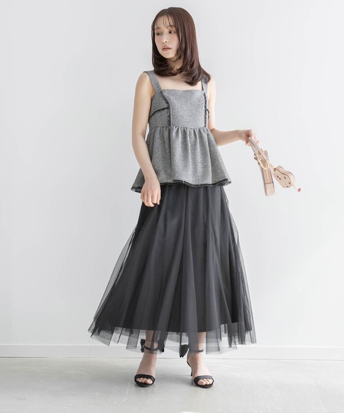 RANDA（ランダ） ワンピース ペプラムビスチェセットチュールスカート