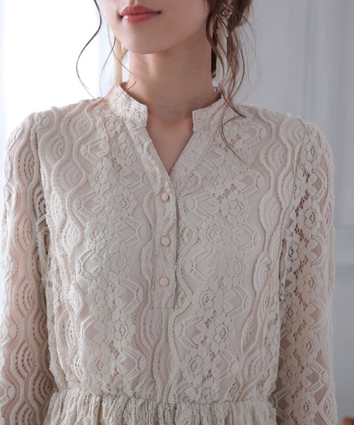 「PREFERIR」 7分袖ワンピース MEDIUM ベージュ レディース_画像3