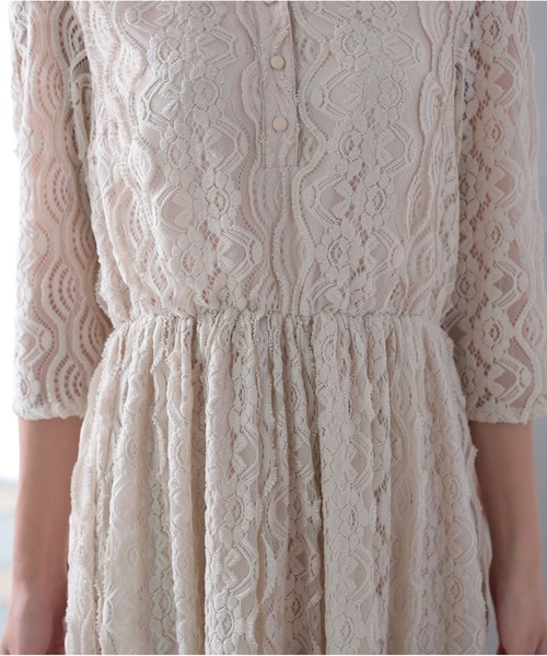 「PREFERIR」 7分袖ワンピース MEDIUM ベージュ レディース_画像5