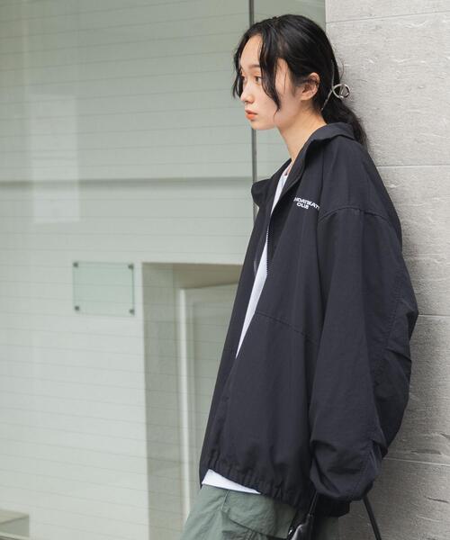 「WEGO」 「SUNDAY SKATE CLUB」ナイロンブルゾン LARGE ダークグレー メンズ_画像2