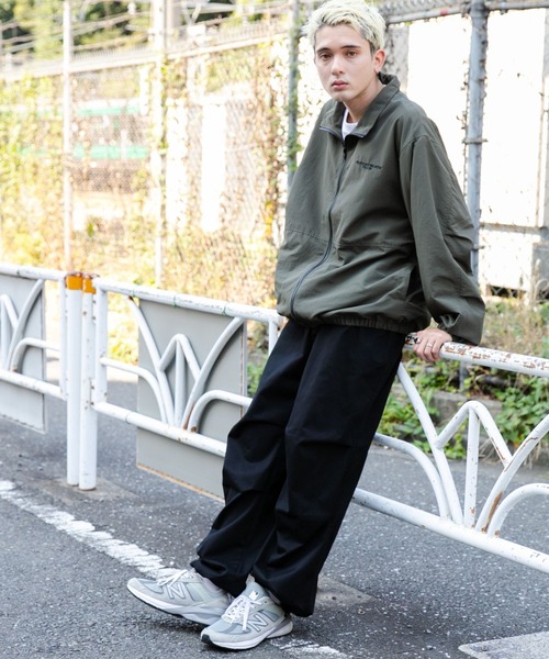 「WEGO」 「SUNDAY SKATE CLUB」ナイロンブルゾン LARGE ダークグレー メンズ_画像6