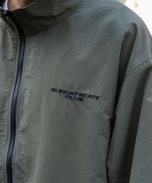 「WEGO」 「SUNDAY SKATE CLUB」ナイロンブルゾン LARGE ダークグレー メンズ_画像8