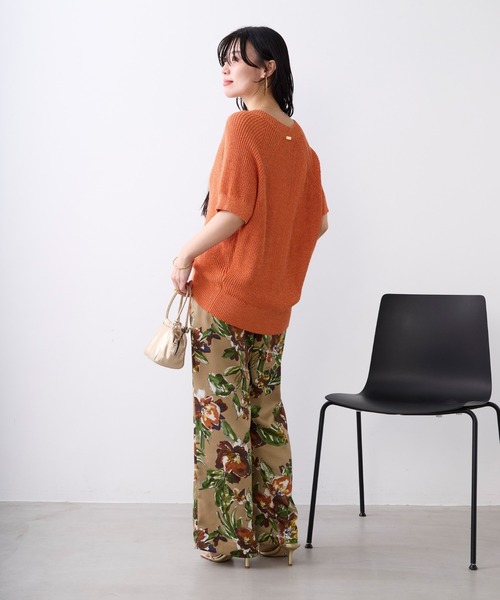 ワイドパンツ パンツ フラワープリントパンツ「2サイズ展開」「セットアップ対応」 レディースの画像