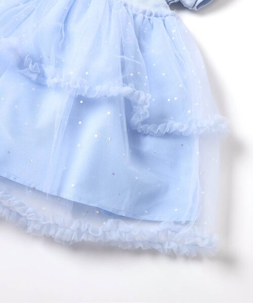 「apres les cours」 「KIDS」半袖ワンピース 120 サックスブルー キッズ_画像8