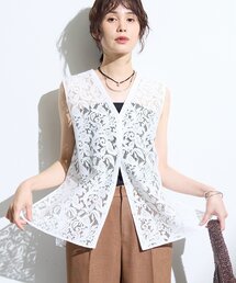 INDIVI（インディヴィ） ベスト ジレ 「洗える／トレンド」マニッシュ